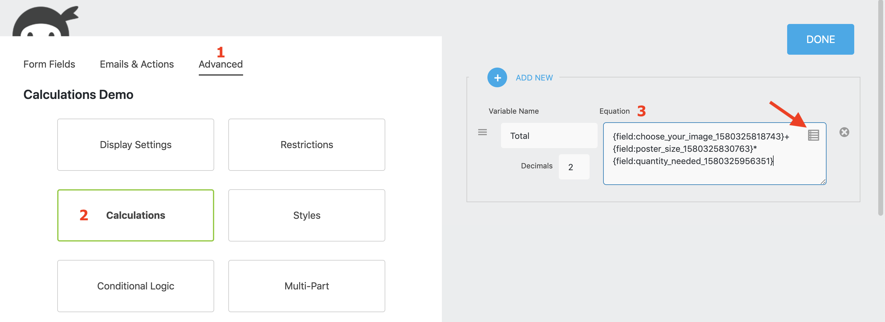 calculations and conditional fields in wordpress