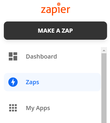 Make A Zap button on Zapier