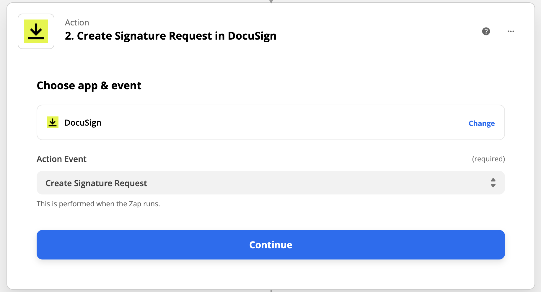 Create Signature Request DocuSign Zapier