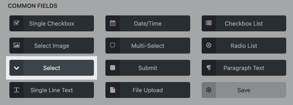 add select fied to your wordpress form